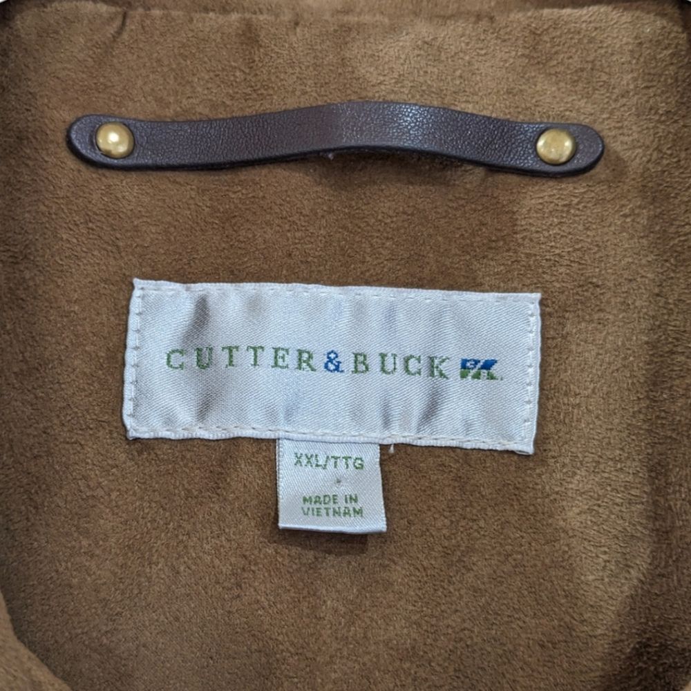 Cutter & Buck Men's Camel Tan Faux Suede Button & Zip Up Jacket Size XXL - Picture 7 of 11
